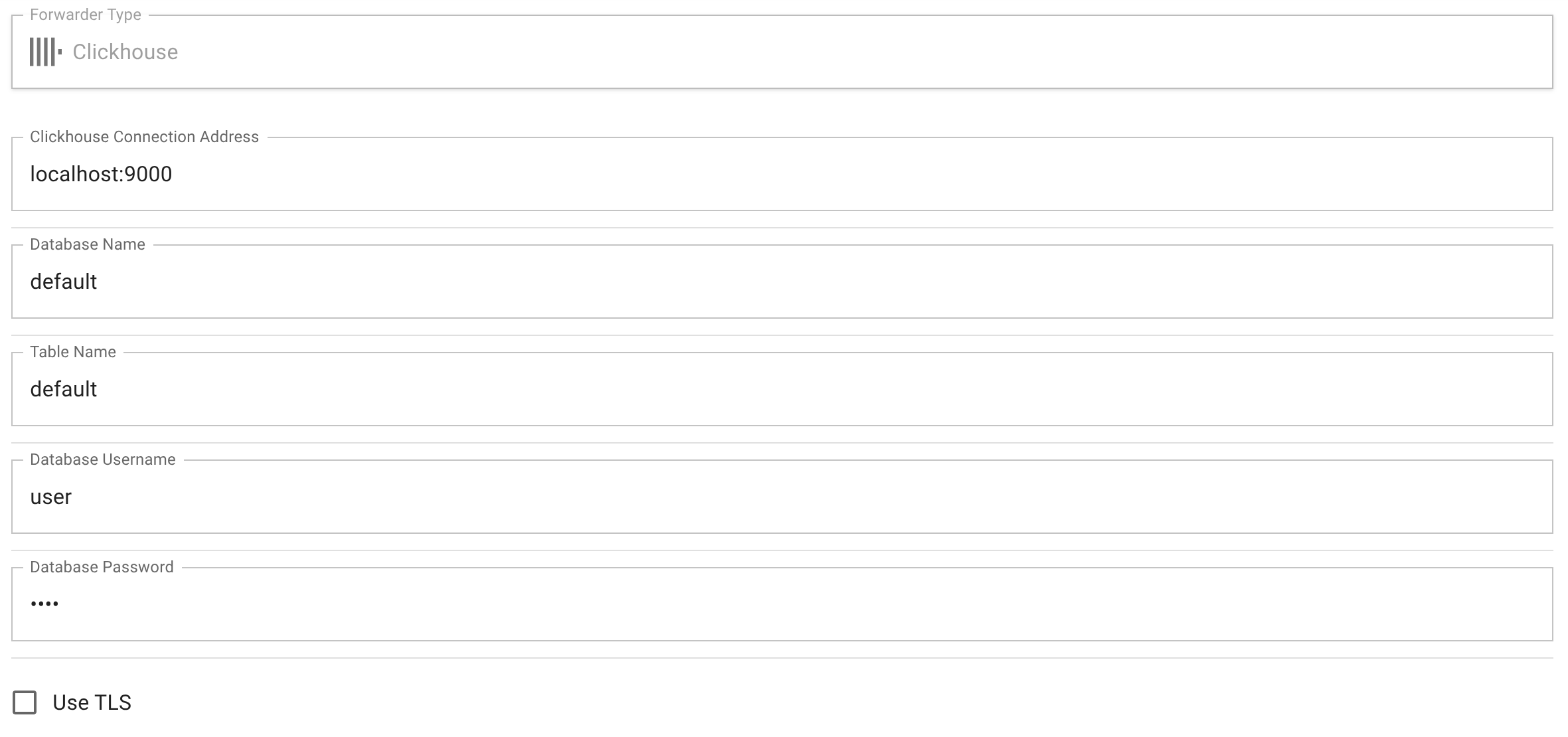 Clickhouse Forwarder Configuration